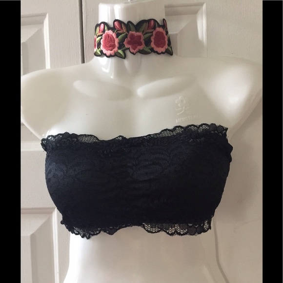 FLORAL EMBROIDERED CHOKER - Picture 4 of 6